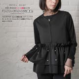 チュールハイネックトップス 異素材切替 クルーネック | mili an deni | 詳細画像4 