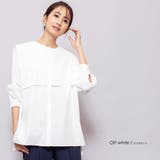 オフホワイト | レースセーラーカラーブラウス サイドスリット 長袖 | mili an deni