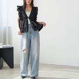 ドット刺繍 フリルベスト レディース | mili an deni | 詳細画像14 