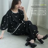 花柄刺繍 パイピングブラウス レディース | mili an deni | 詳細画像5
