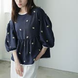 花柄刺繍 パイピングブラウス レディース | mili an deni | 詳細画像12