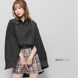 ブラック | 袖開きポンチョ風シャツ 長袖 黒 | mili an deni