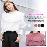 取り外しラッフル襟バンドカラーシャツ 長袖 黒 | mili an deni | 詳細画像2 