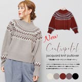 求心柄ジャガードニットプルオーバー ニット ドロップショルダー | mili an deni | 詳細画像2 