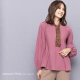 マルーンピンク | ブラウス プリーツ ストール付き | mili an deni
