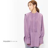 モーブパープル | ピンタックブザムブラウス 長袖 M | mili an deni