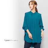 ティールグリーン | ピンタックブザムブラウス 長袖 M | mili an deni