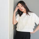 フリルチュールドッキングTシャツ クルーネック 3段フリル | mili an deni | 詳細画像7