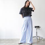 フリルチュールドッキングTシャツ クルーネック 3段フリル | mili an deni | 詳細画像16