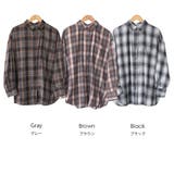 オーバーサイズチェックシャツ レギュラーカラー コットン裾ラウンド | mili an deni | 詳細画像22