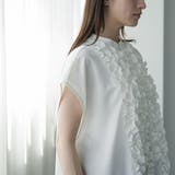 フレンチスリーブフリルブラウス レディース スタンドカラー | mili an deni | 詳細画像7