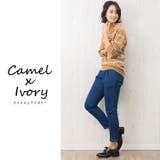 キャメルxアイボリー | Vネック セーター 長袖 | mili an deni