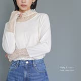 レディース トップス ギャザーネックレース切替トップス | mili an deni | 詳細画像6 