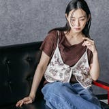 バンダナキャミレイヤードトップス レイヤード風 クルーネック | mili an deni | 詳細画像12 