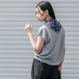 バンダナスカーフ付き半袖ニットトップス クルーネック シアートップス | mili an deni | 詳細画像12 