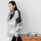 マルチカラー圧縮ニットプルオーバー トップス シャギーニット | mili an deni | 詳細画像12 