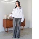 タイ付きストライプギャザーブラウス コットン ボウタイ付き | mili an deni | 詳細画像10 