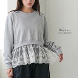 レース切替スウェットプルオーバー スウェット レディース | mili an deni | 詳細画像5 