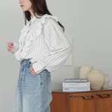 チェストフリルストライプブラウス ブラウス レディース | mili an deni | 詳細画像8 