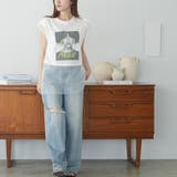 チュールレイヤードプリントTシャツ レディース シアートップス | mili an deni | 詳細画像8 