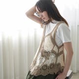 Vネック 配色 クロシェベスト | mili an deni | 詳細画像6