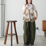Vネック 配色 クロシェベスト | mili an deni | 詳細画像9