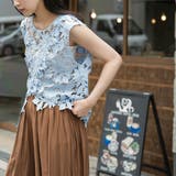 アシンメトリーフラワーレースベスト レディース 花柄レース | mili an deni | 詳細画像12