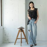 アシンメトリーフラワーレースベスト レディース 花柄レース | mili an deni | 詳細画像18
