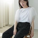 袖ティアードチュールTシャツ レディース 半袖 | mili an deni | 詳細画像6