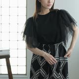 袖ティアードチュールTシャツ レディース 半袖 | mili an deni | 詳細画像15