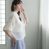 襟フリルメッシュポロプルオーバー レディース 半袖 | mili an deni | 詳細画像8