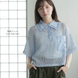 襟フリルメッシュポロプルオーバー レディース 半袖 | mili an deni | 詳細画像10