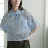 襟フリルメッシュポロプルオーバー レディース 半袖 | mili an deni | 詳細画像11