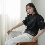 カットワークレース スタンドカラーブラウス レディース | mili an deni | 詳細画像6