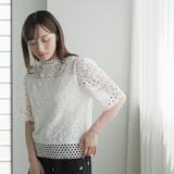 カットワークレース スタンドカラーブラウス レディース | mili an deni | 詳細画像12