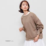 キャメル | 裏起毛プルオーバー リブ袖 長袖 | mili an deni