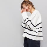 ボーダーニットプルオーバー ドロップショルダー ボートネック | mili an deni | 詳細画像7