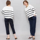 ボーダーニットプルオーバー ドロップショルダー ボートネック | mili an deni | 詳細画像8