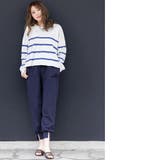 ボーダーニットプルオーバー ドロップショルダー ボートネック | mili an deni | 詳細画像12