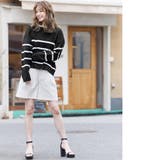 ボーダーニットプルオーバー ドロップショルダー ボートネック | mili an deni | 詳細画像15