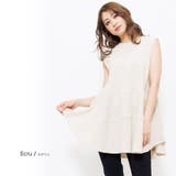 エクリュ | ワッフルコットンティアードトップス バックスナップボタン ノースリーブ | mili an deni