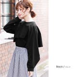 ブラック | 綿100%レイヤード長袖Tシャツ ボリューム袖 袖コンシャス | mili an deni