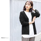 ブラック | カシミアタッチ Vネックカーディガン 長袖 | mili an deni