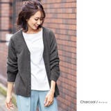 チャコール | カシミアタッチ Vネックカーディガン 長袖 | mili an deni
