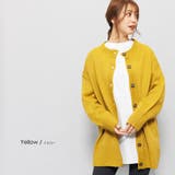 イエロー | クルーネックミドル丈カーディガン ドロップショルダー オーバーサイズ | mili an deni