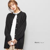 ブラック | クルーネックミドル丈カーディガン ドロップショルダー オーバーサイズ | mili an deni