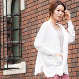 ホワイト | UVサイドスリットVネックカーディガン レディース UV | mili an deni