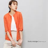 ダスティオレンジ | UVクルーネックカーディガン シアーサマーカーディガン 袖スリット | mili an deni