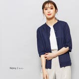 ネイビー | UVクルーネックカーディガン シアーサマーカーディガン 袖スリット | mili an deni
