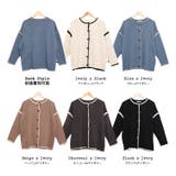 配色リンキング両A面カーディガン クルーネックドロップショルダー 長袖 | mili an deni | 詳細画像14